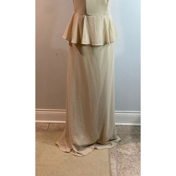 Social Bridesmaids Strapless Palomino Gown With Peplum Design Size 10 - Picture 4 of 13
